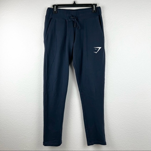 GYMSHARK Taper Leg Terry Sweatpants, Navy, Back Zipper Pocket, Size Small - Picture 1 of 7